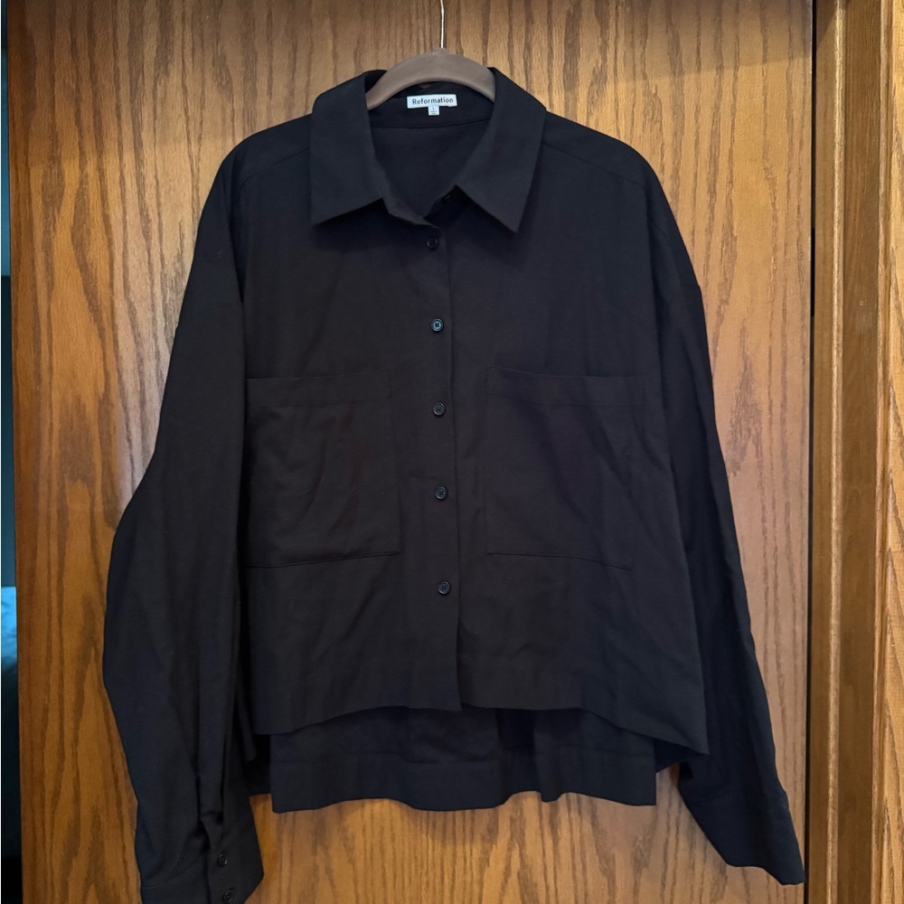 Reformation high low Button-Up Shirt